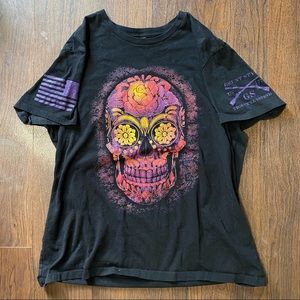 Grunt Style Bright Graphic Sugar Skull Tee Shirt